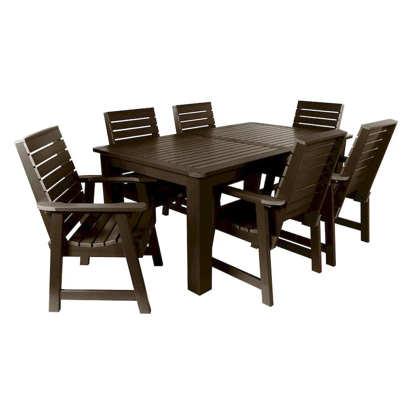 Conjunto de refeição para exterior HIGHWOOD PROFESSIONAL de 7 peças, 42x72