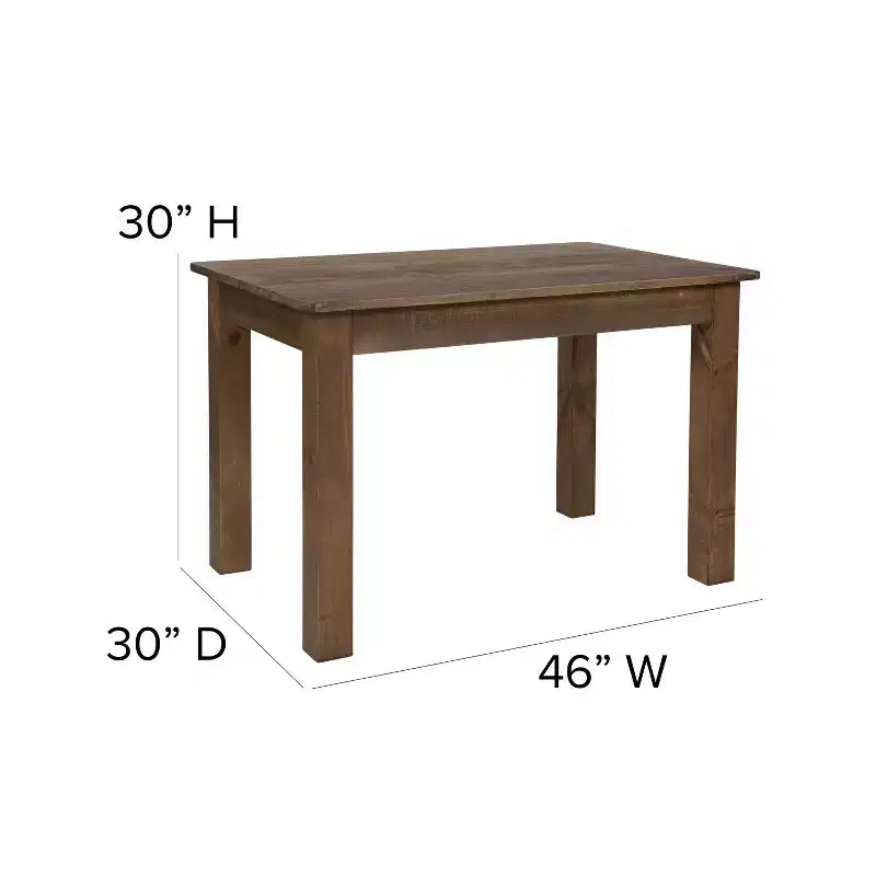 Flash Furniture rechthoekige boerderij-eettafel van massief grenenhout, 46 x 30
