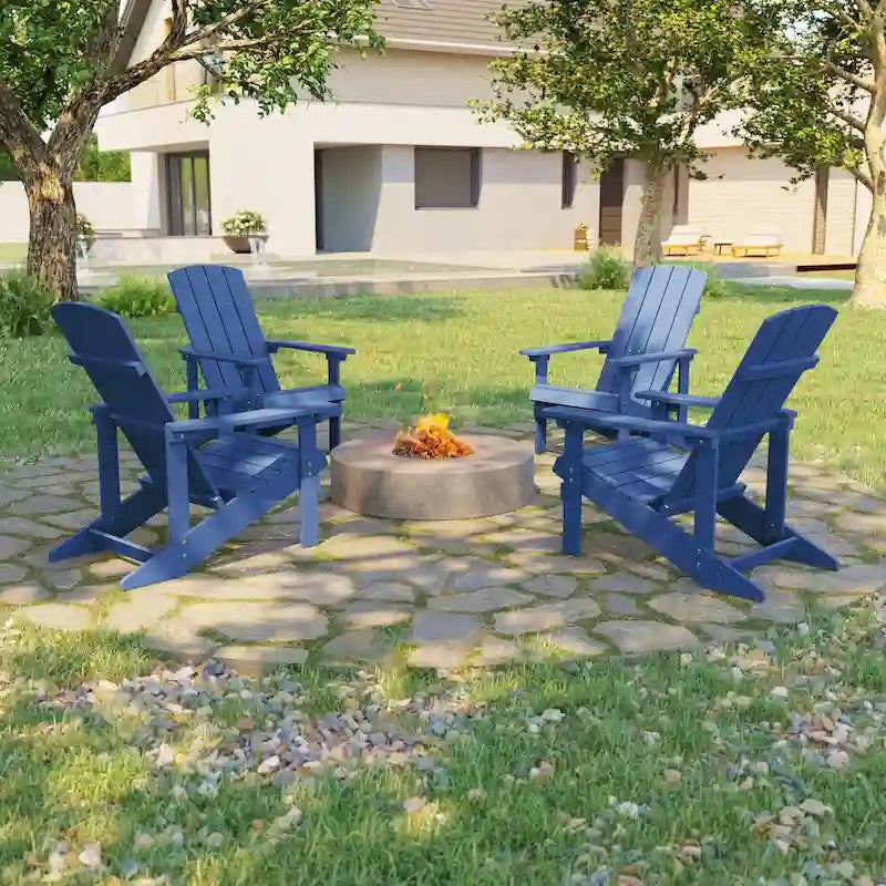 Bonosuki wetterfeste Adirondack-Gartenstühle aus Holz - Set aus 4