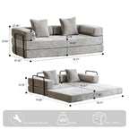 Verwandelbares Bodensofa-Bett mit Kissenlehne aus Chenille für Wohnzimmer und Schlafzimmer