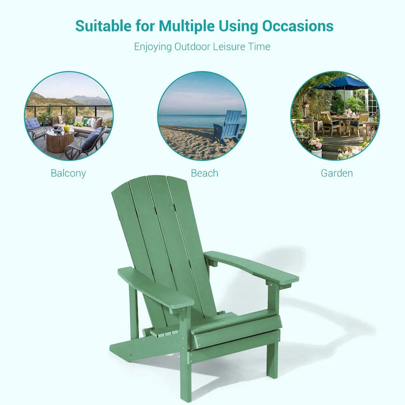 Bonosuki wetterfeste Adirondack-Gartenstühle aus Holz - Set aus 4