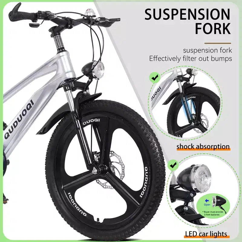 NAYSAYE 20-Zoll-Mountainbike für Kinder mit 7-Gang-Schaltung und Rahmen aus Magnesiumlegierung für Jungen und Mädchen von 8-12 Jahren, 57.09*21.65*29.92