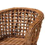 bali & pari Mario modernes Boho-Esszimmerstuhl-Set aus 2 Stück aus natürlich braun gebeiztem Teakholz und Rattan