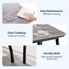 5-teiliges Küchenmöbel-Set mit Metallgestell, Tisch und Stühlen, mit abgeschrägtem Design