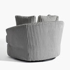 2er-Set übergroßer Cord-Sessel mit Drehfunktion, 43 W, und Kissen