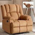 Groene extra grote handmatige relaxfauteuil met draaifunctie, schommelfunctie en stoffen bekleding