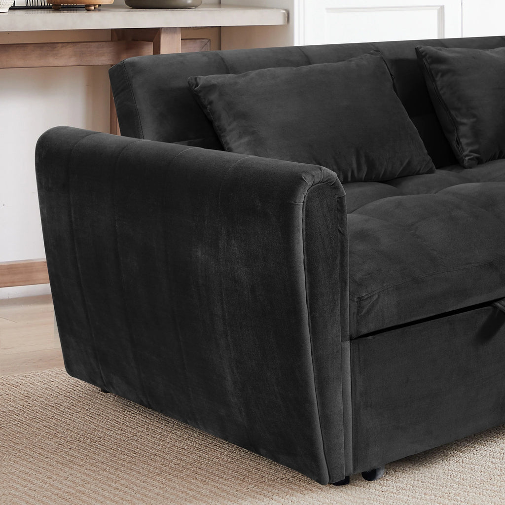 Καναπές-κρεβάτι Velvet 3 σε 1, 64.96, με ρυθμιζόμενη πλάτη, τσέπη αποθήκευσης και αντοχή βάρους 500lb