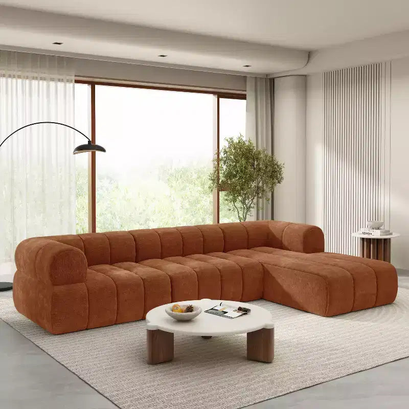 Christopher Knight Home Keri 122 moderne L-vormige hoekbank van schuim met hoge dichtheid en lage rugleuning