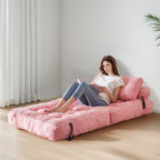 Sofá-cama dobrável de bombazina de 8 lugares, individual