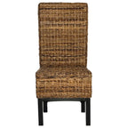 Set van 2 eetkamerstoelen van naturel rotan, 19W x 22D x 41H, boho-kuststijl