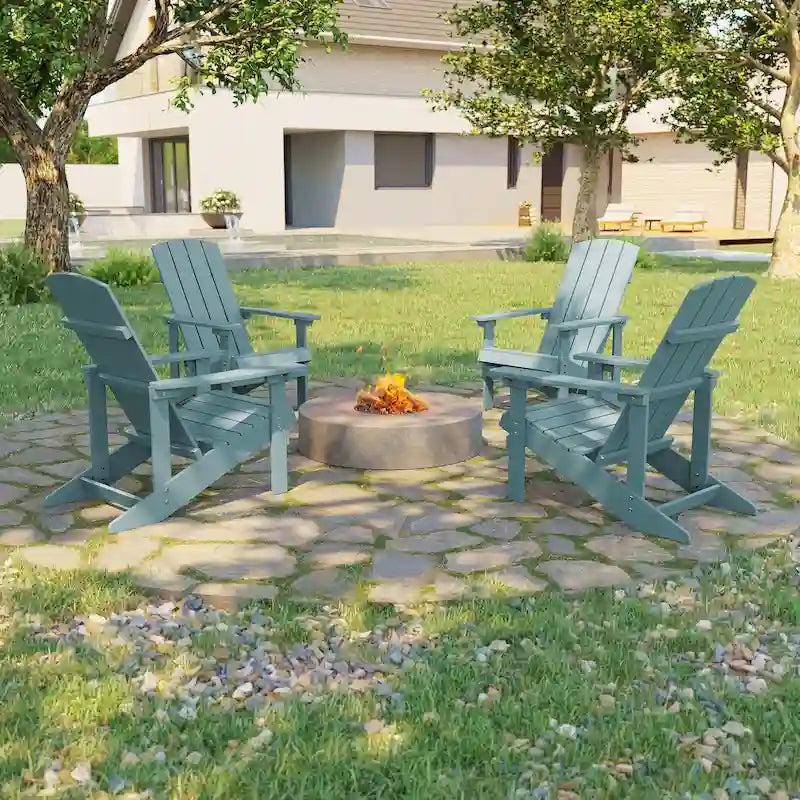 Bonosuki wetterfeste Adirondack-Gartenstühle aus Holz - Set aus 4