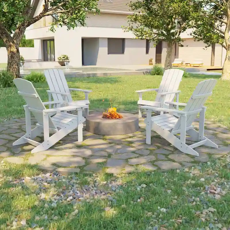 Bonosuki wetterfeste Adirondack-Gartenstühle aus Holz - Set aus 4