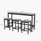 Pub Table Set with 3 Stools