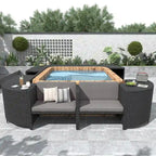 Spa Surround Spa-frame, vierkante modulaire loungeset voor buiten van rotan
