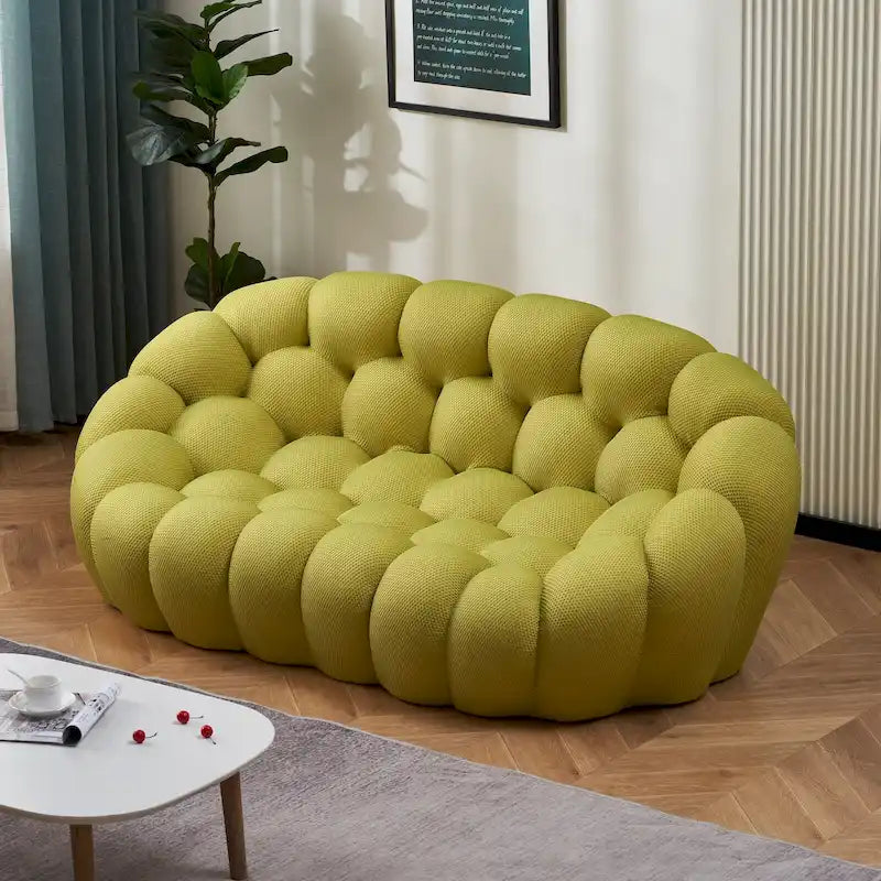 Gebogenes Bubble-Sofa für 2 Personen in Wabenform mit 3D-Textilgewebe fürs Wohnzimmer, Salon oder Apartment