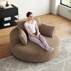 Draaifauteuil voor één persoon van corduroy, chenille en schuim