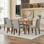 Esszimmerstühle im Parsons-Stil mit Knopfheftung, 6er- / 4er-Set - gepolsterte Küchenstühle aus Stoff mit Holzbeinen und gepolsterten Sitzflächen - Möbel für Wohnzimmer und Küche