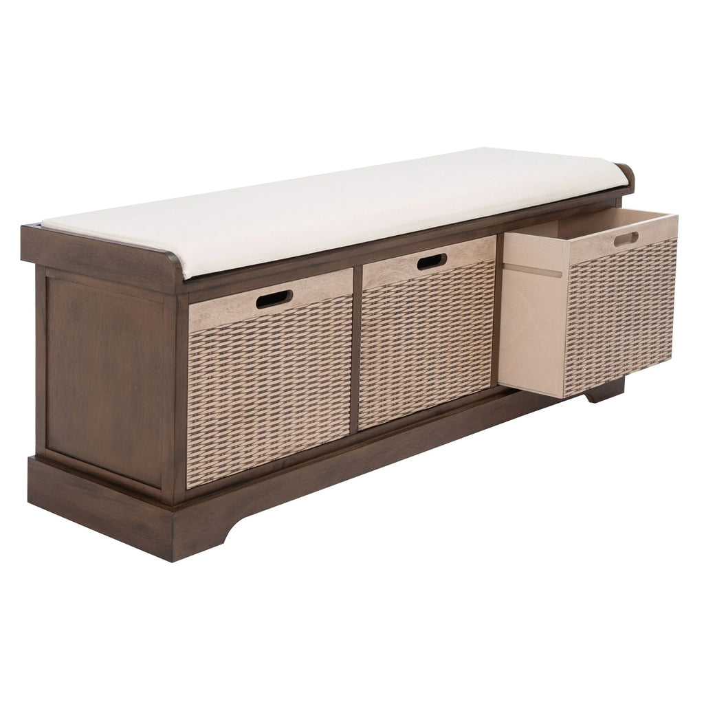 Panca contenitore SAFAVIEH Fiorello a 3 cassetti con cuscino - 47.3 W x 15 L x 19 H - 47Wx15Dx19H