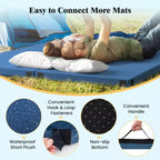 Costway-Campingmatratze aus Memory-Schaumstoff mit rutschfester Unterseite und Tragetasche, für Übernachtungen im Freien, Grau/Blau