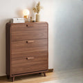 Traditional Hidden Adjustable 3 Tiers Solid Wood Shoe Cabinet