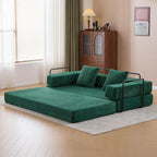 Verwandelbares Bodensofa-Bett mit Kissenlehne aus Chenille für Wohnzimmer und Schlafzimmer