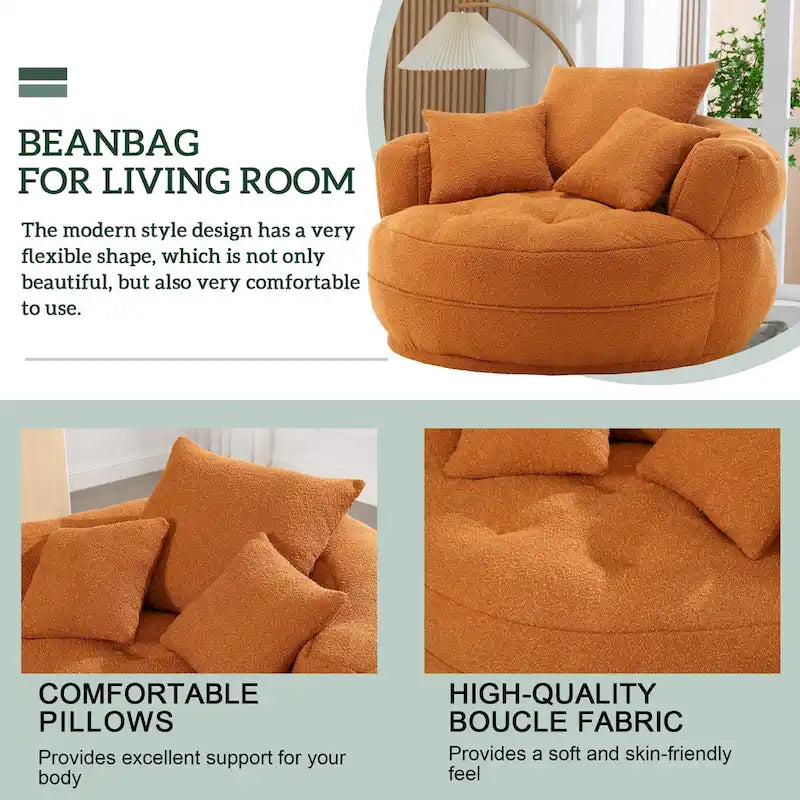 Fauteuil rond de relaxation ?C blanc/bleu/gris/jaune/orange/rouge rosé/bleu marine/vert, 1 ou 2 places