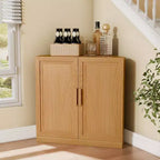 Dovelina Corner Cabinet with Adjustable Shelves Sideboard Buffet Wine Cabinet Kitchen and Dining Cabinet with Wood Doors - 31H x 31W, 36H x 31W