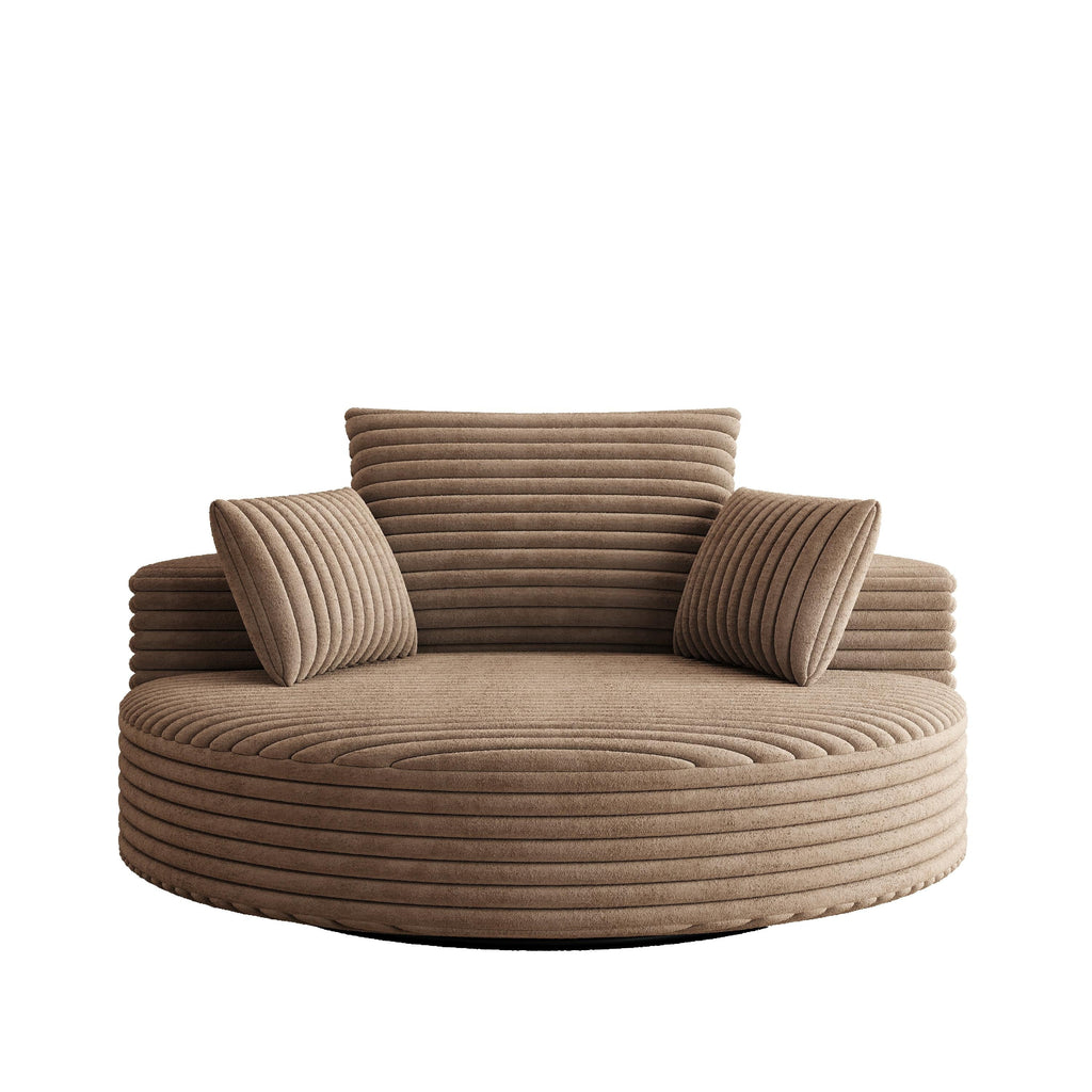Draaifauteuil voor één persoon van corduroy, chenille en schuim