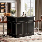 Meuble-bar en L avec porte-verres à pied pour bar à domicile