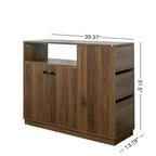 Buffet moderne Hikaru GDFStudio avec portes coulissantes en verre et tiroirs
