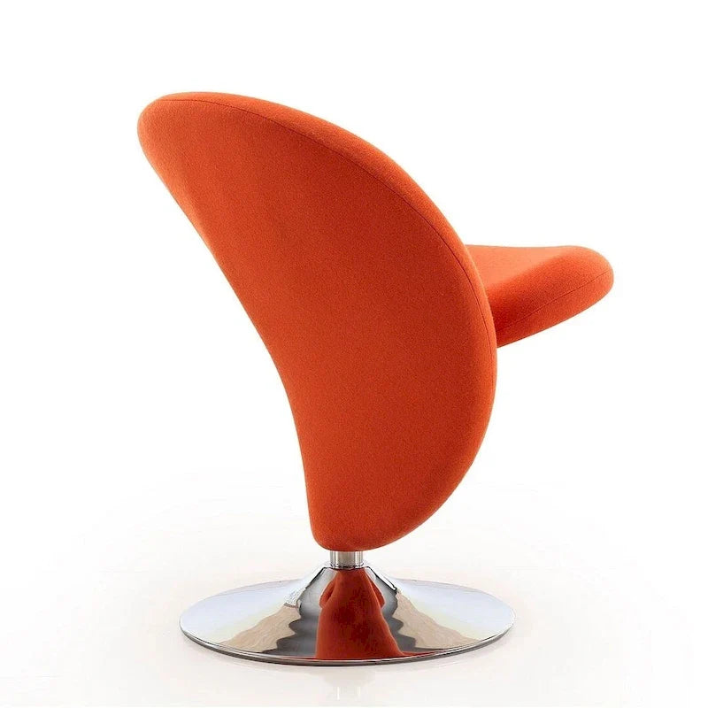 Manhattan Comfort Curl Akzent-Drehsessel aus Wollmischgewebe mit Chromgestell (2er-Set)