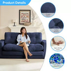 Rozkładana sofa-futon Mjkone 2 w 1 o szerokości 71', tapicerowana tkaniną sztruksową, z pikowanymi guzikami, dwuosobowa sofa z funkcją spania, oszczędzająca miejsce