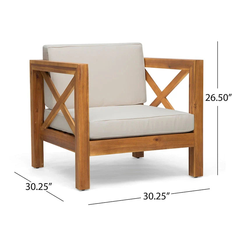 6-teiliges Outdoor-Sitzgruppen-Set aus Akazienholz Brava von Christopher Knight Home