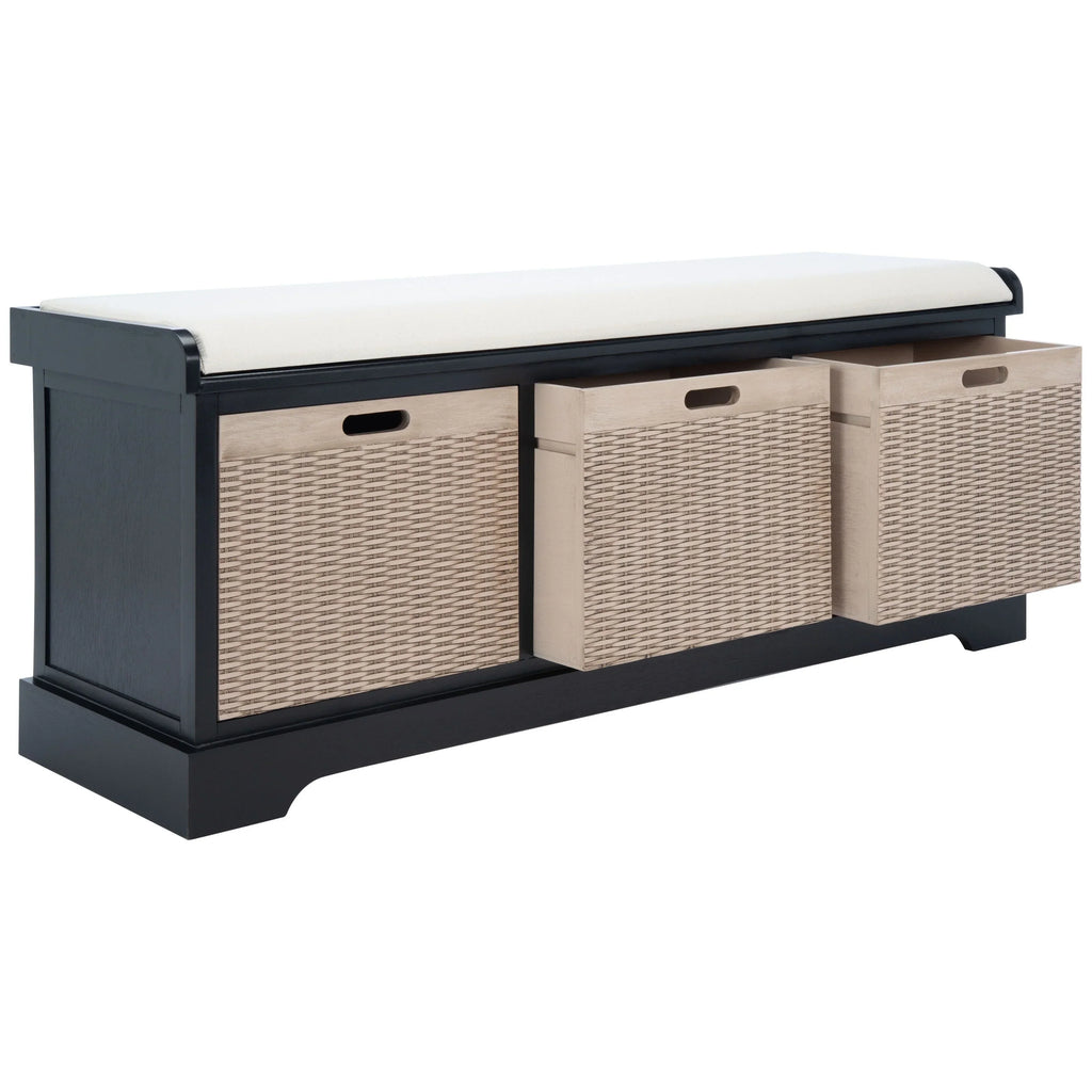 Panca contenitore SAFAVIEH Fiorello a 3 cassetti con cuscino - 47.3 W x 15 L x 19 H - 47Wx15Dx19H