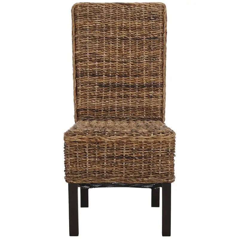 Set van 2 eetkamerstoelen van naturel rotan, 19W x 22D x 41H, boho-kuststijl