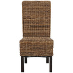 Set van 2 eetkamerstoelen van naturel rotan, 19W x 22D x 41H, boho-kuststijl