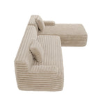 Modułowa sofa narożna Cloud, nowoczesna tapicerowana kanapa z 2 poduszkami dekoracyjnymi, dowolnie konfigurowana, w kształcie litery L