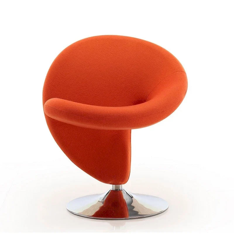 Manhattan Comfort Curl Akzent-Drehsessel aus Wollmischgewebe mit Chromgestell (2er-Set)