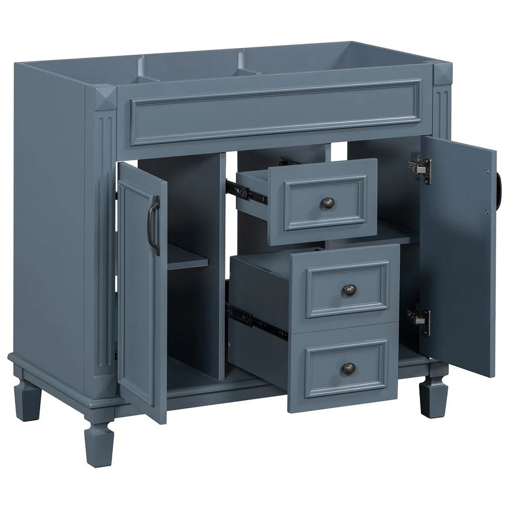 Meuble-lavabo de salle de bains moderne de 36' avec lavabo intégré et armoire à miroir, 2 portes et 2 tiroirs