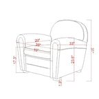 Pasargad Home Club-Sessel Paris aus echtem Leder, braun