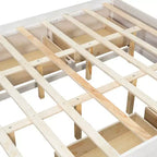Whisen Queen Platform Bed Frame with 4 Storage Drawers and Footboard Storage