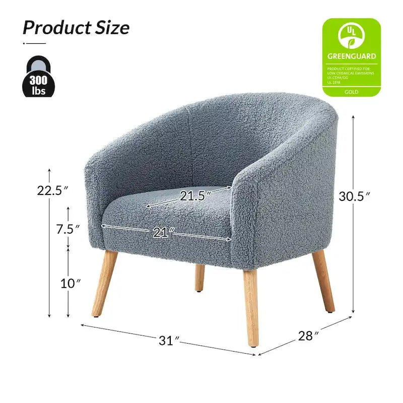 Sheila moderner Bouclé-Sessel, 30 W, mit Massivholzbeinen, 2er-Set von HULALA HOME