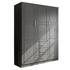 Palace Imports Cosmo Kleiderschrank mit 3 Türen aus 100 % Massivholz und Türen aus Massivholz oder mit Spiegel