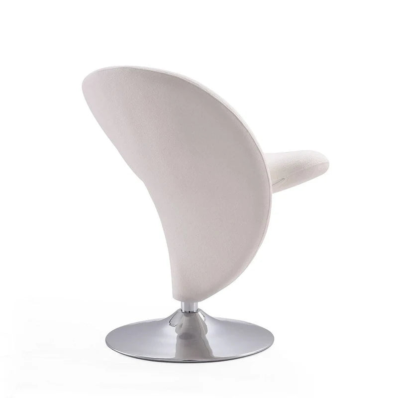 Manhattan Comfort Curl Akzent-Drehsessel aus Wollmischgewebe mit Chromgestell (2er-Set)