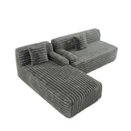 Modułowa sofa narożna Cloud, nowoczesna tapicerowana kanapa z 2 poduszkami dekoracyjnymi, dowolnie konfigurowana, w kształcie litery L