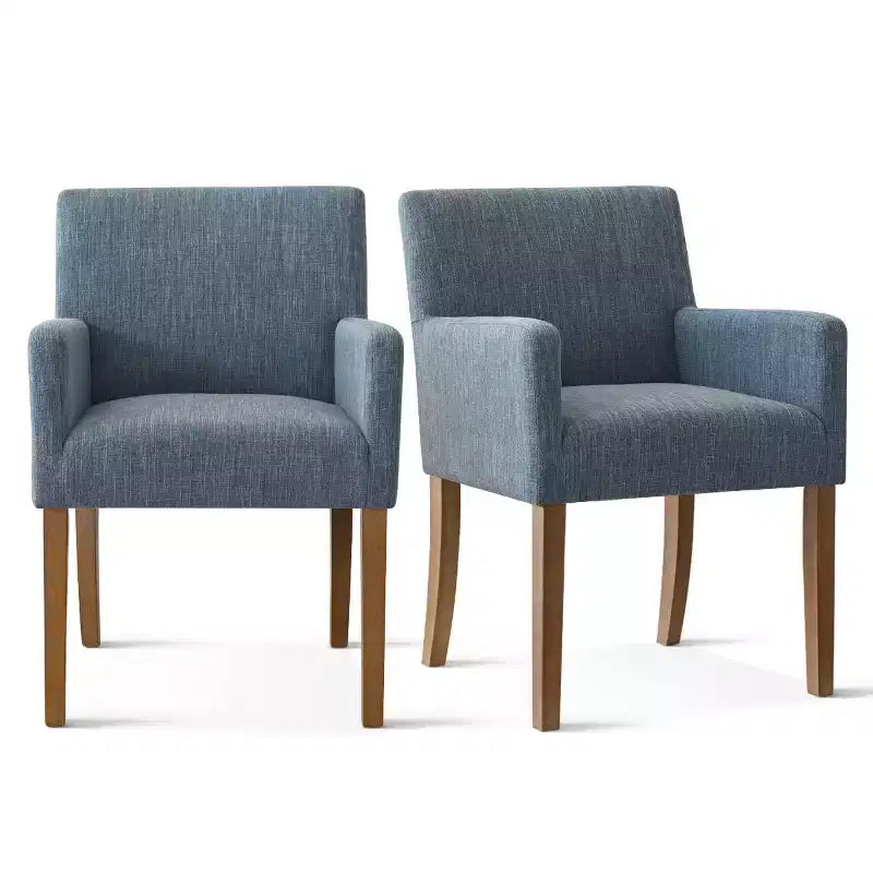 Set di 6 sedie da pranzo imbottite con braccioli, poltroncine moderne in lino con gambe in legno, sedie decorative per sala da pranzo e soggiorno - Panipeachy