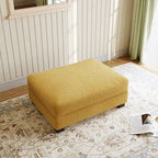 Grand pouf décoratif moderne en velours côtelé