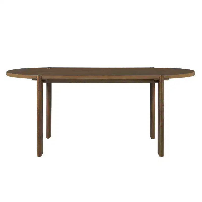 Ensemble de table à manger ovale 7 pièces pour 6 personnes, grande table familiale de cuisine de 71' avec 6 chaises rembourrées, noyer - Christopher Knight Home