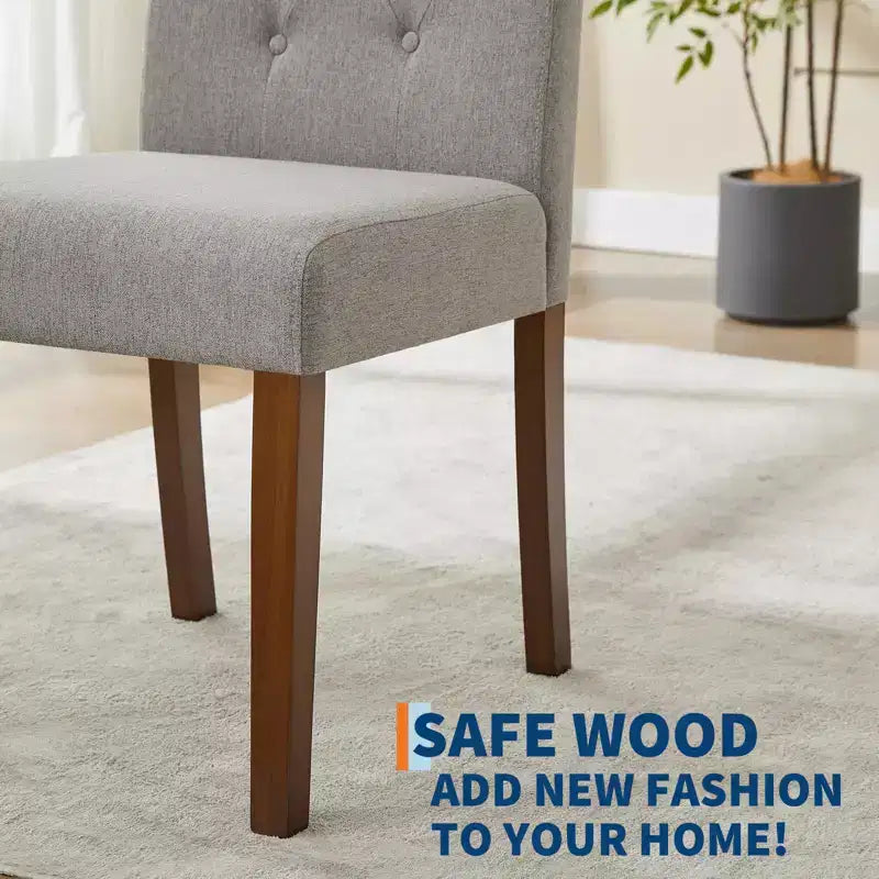 Esszimmerstühle im Parsons-Stil mit Knopfheftung, 6er- / 4er-Set - gepolsterte Küchenstühle aus Stoff mit Holzbeinen und gepolsterten Sitzflächen - Möbel für Wohnzimmer und Küche