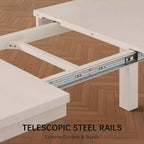 Moderne eetset - 80 tafel + 6 gestoffeerde stoelen, massief houten frame, tafelcapaciteit van 400 lbs, eenvoudig te monteren